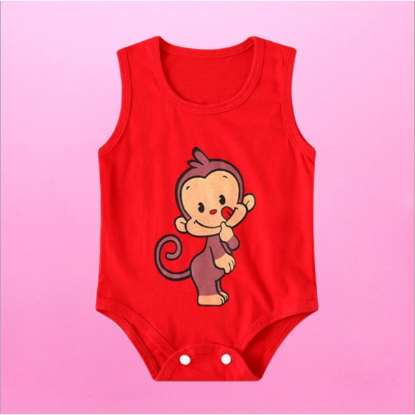 Bộ Body chip sát nách Khỉ con chất COTTON HỮU CƠ TỰ NHIÊN