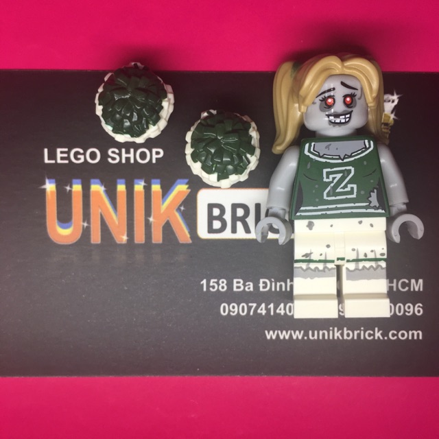 Lego UNIK BRICK Zombie Cheerleader - Cô nàng cổ vũ trong Minifigures Series 14 chính hãng (như hình)