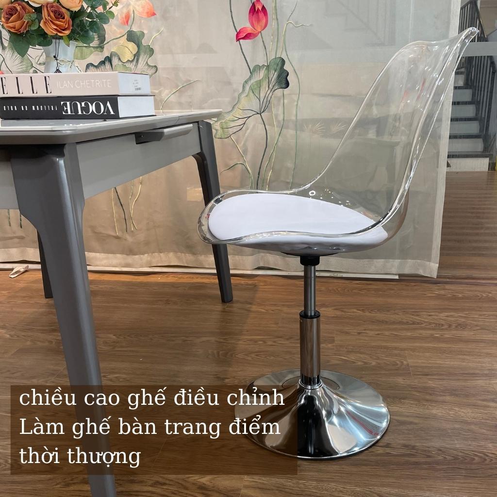 Ghế Eames Trang Điểm Nails Acrylic Trong Suốt Stahouse, Ghế Café Ban Công Ngồi Làm Việc Bắc Âu Thời Trang GTD101