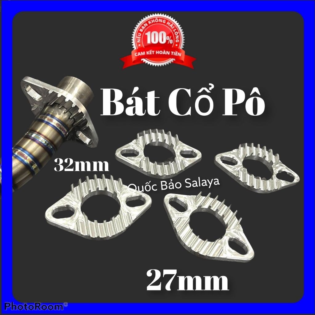 Bát Cổ Pô Nhôm Cnc Size 27mm 32mm Nhôm Nguyên Khối Lắp Cổ Pô Mọi Loại Xe