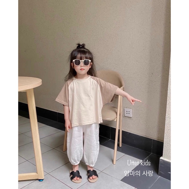 ÁO THUN PHA TAY HÀN QUỐC 928 CỰC KỲ XINH CHO BÉ GÁI VÀ BÉ TRAI