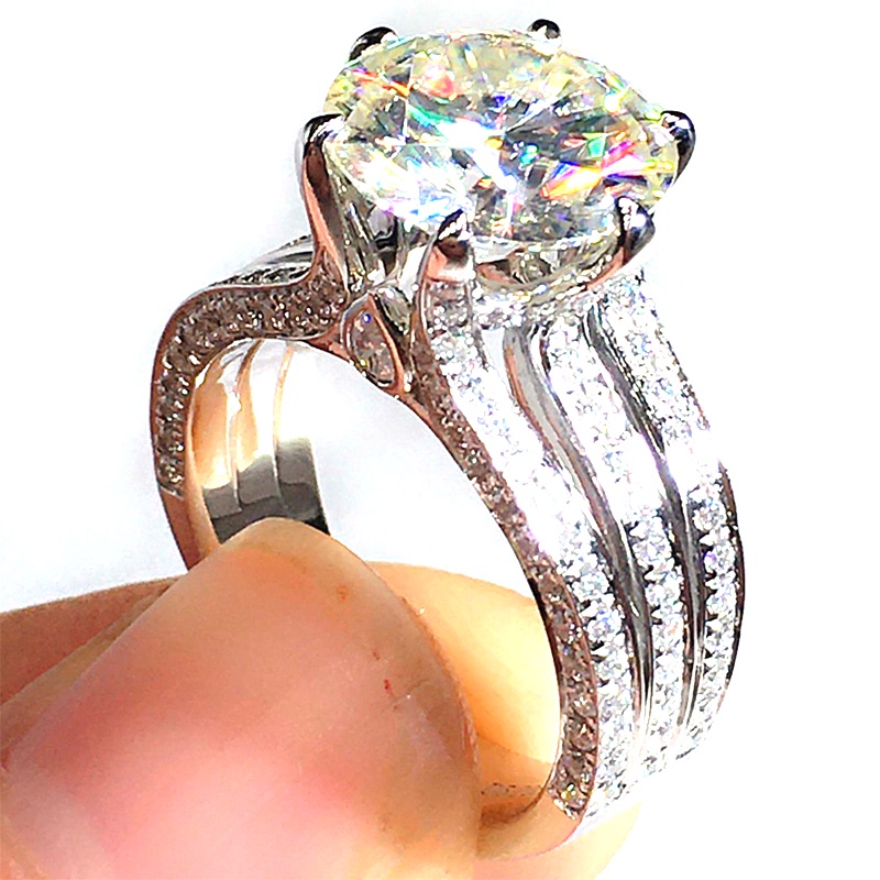 Nhẫn Đính Hôn Đính Đá Zircon Sang Trọng Cho Nữ