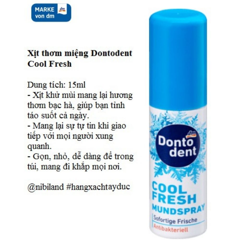 Xịt Thơm Miệng Dontodent Cool Fresh 15ml