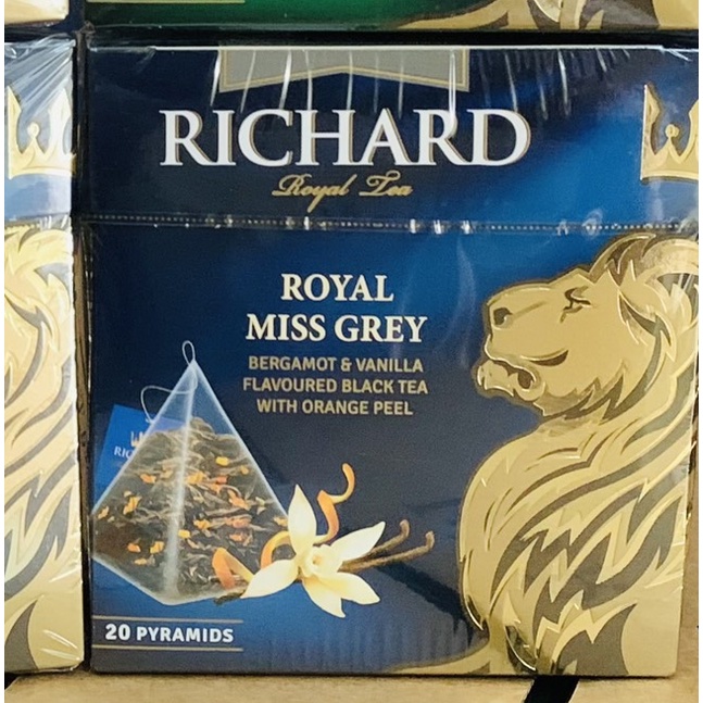 TRÀ RICHARD ROYAL TÚI LỌC - TRÀ SƯ TỬ MẪU ĐẸP  HỘP VUÔNG 20 GÓI