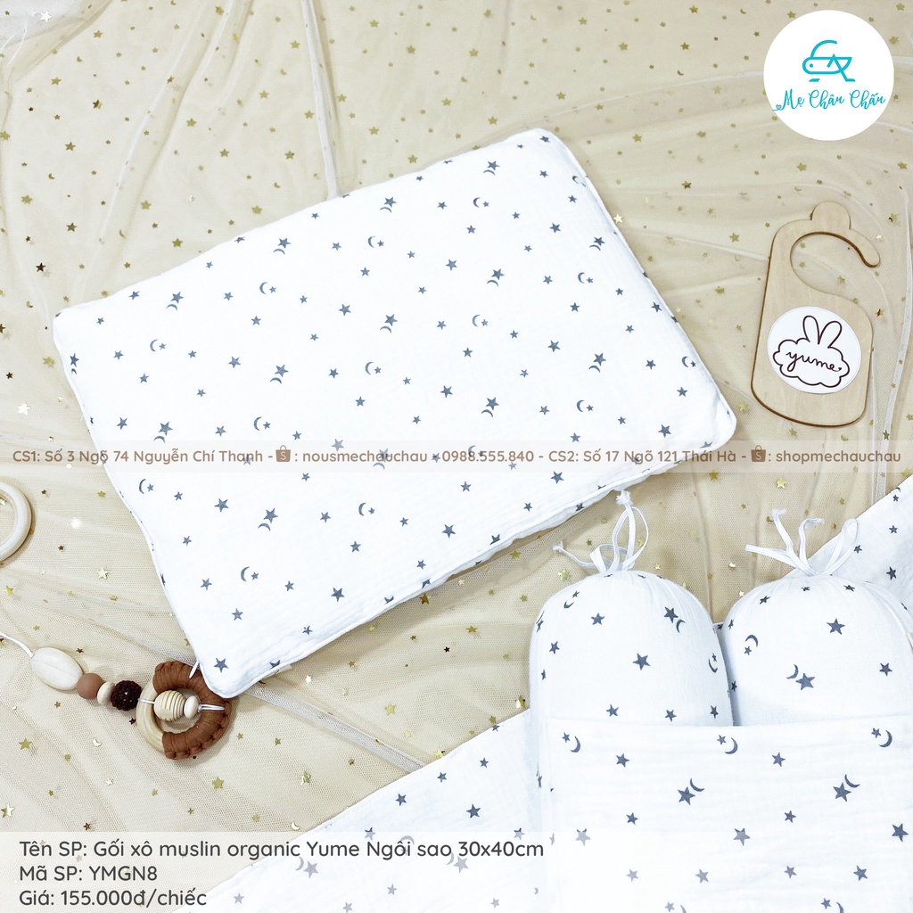 Gối Xô Muslin Organic Yume Kích Thước 30*40cm