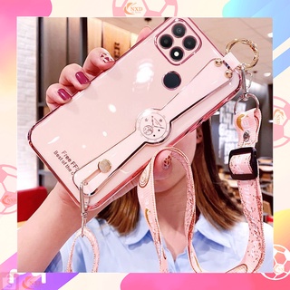 Ốp điện thoại silicon có dây đeo cổ tay cho Realme C21Y C25 C17 C15 C12 C11 2020 Realme 8 4G Realme 8Pro Realme 7 Realme 7Pro