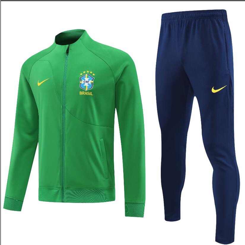 Áo Khoác Tay Dài Màu Xanh Lá Cây Brazil Chất Lượng Cao 2022 2023