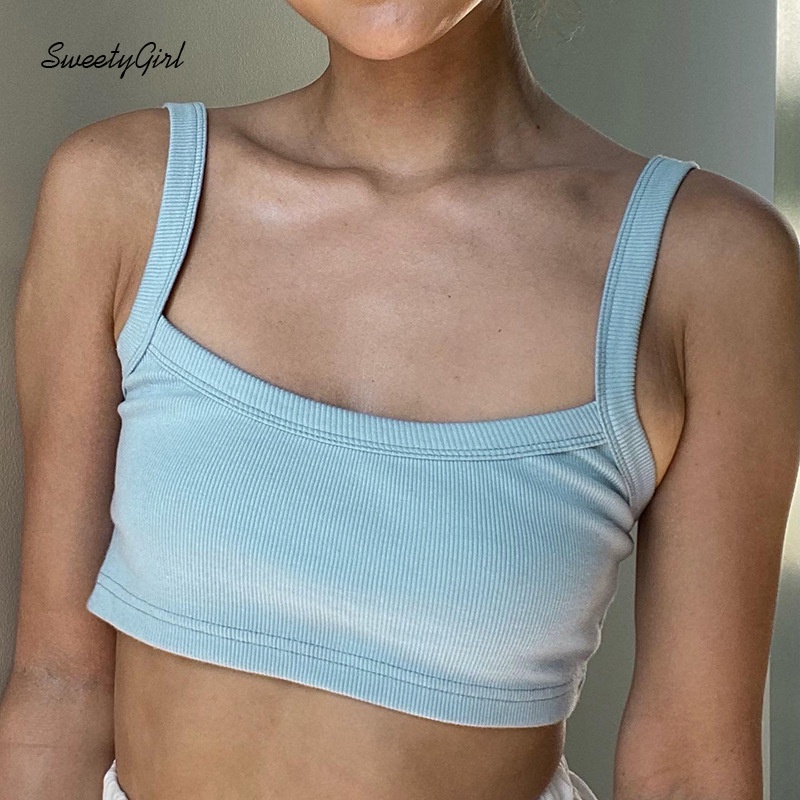 Áo Tank Top Cổ Chữ U Hở Lưng Màu Sắc Ngọt Ngào Thời Trang 2022 Cho Nữ