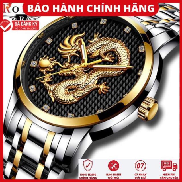 Đồng Hồ Nam ROMA DRAGON - Rồng 3D Nghệ thuật – Dây thép đúc đặt cao cấp