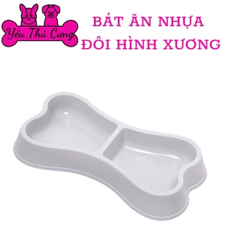 Bát đôi hình xương cho thú cưng - yêu thú cưng