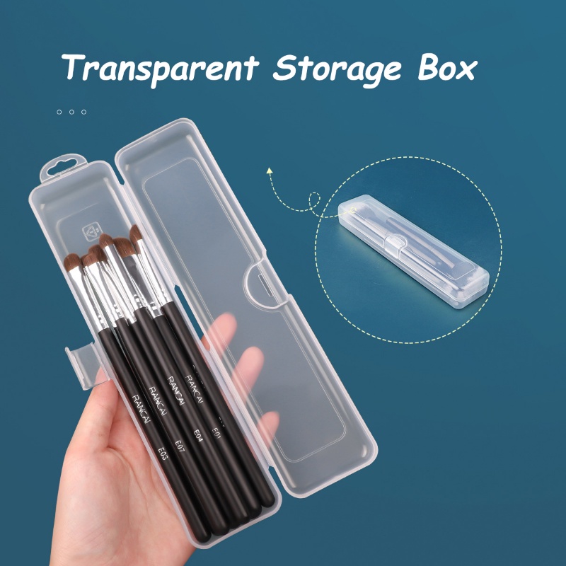 Hộp Đựng Cọ Trang Điểm / Bút Chì Kẻ Lông Mày Trong Suốt Sức Chứa Cao Có Khóa Bấm