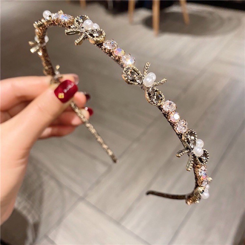 [ RẺ VÔ ĐỊCH ] Bờm đá hoa nơ tiểu thư sang chảnh siêu xinh