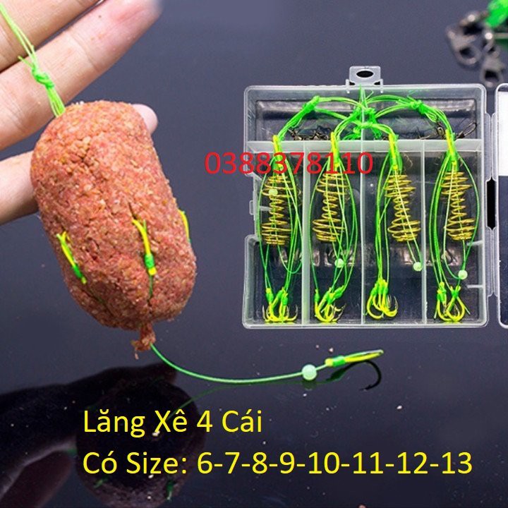 Lưỡi Câu Lăng Xê Xanh Hộp Có 4 Cái, Dụng Cụ, Phụ Kiện Câu Cá