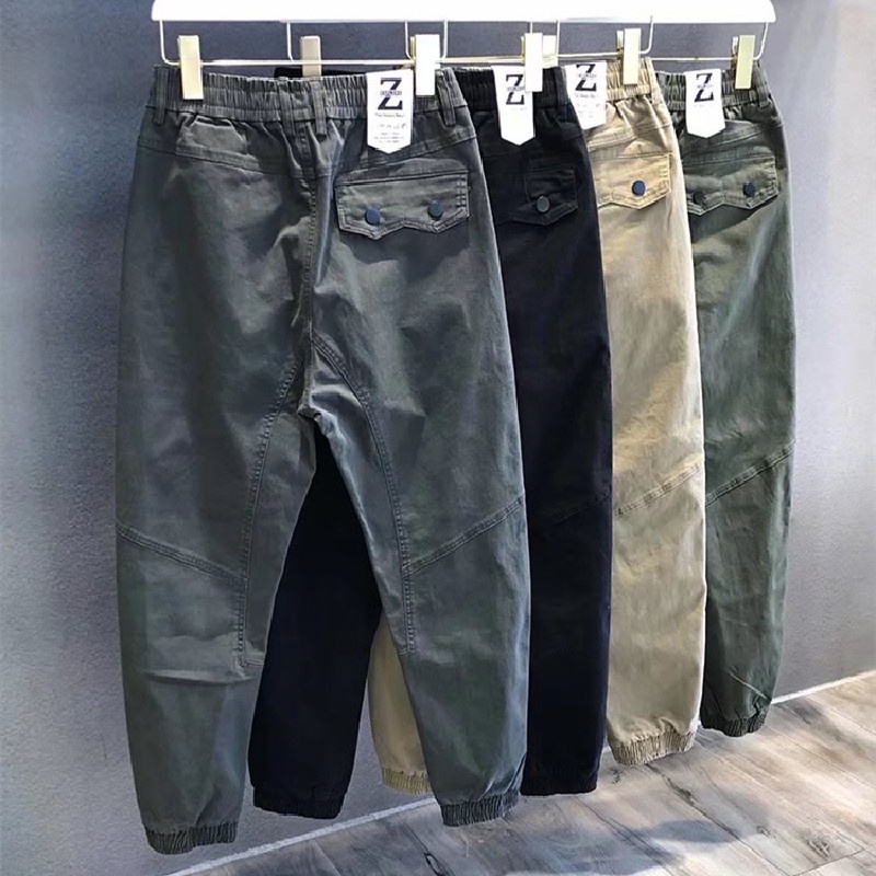 Quần túi hộp dáng rộng phong cách thời trang Hong Kong chất lượng cao size M-3XL cho nam