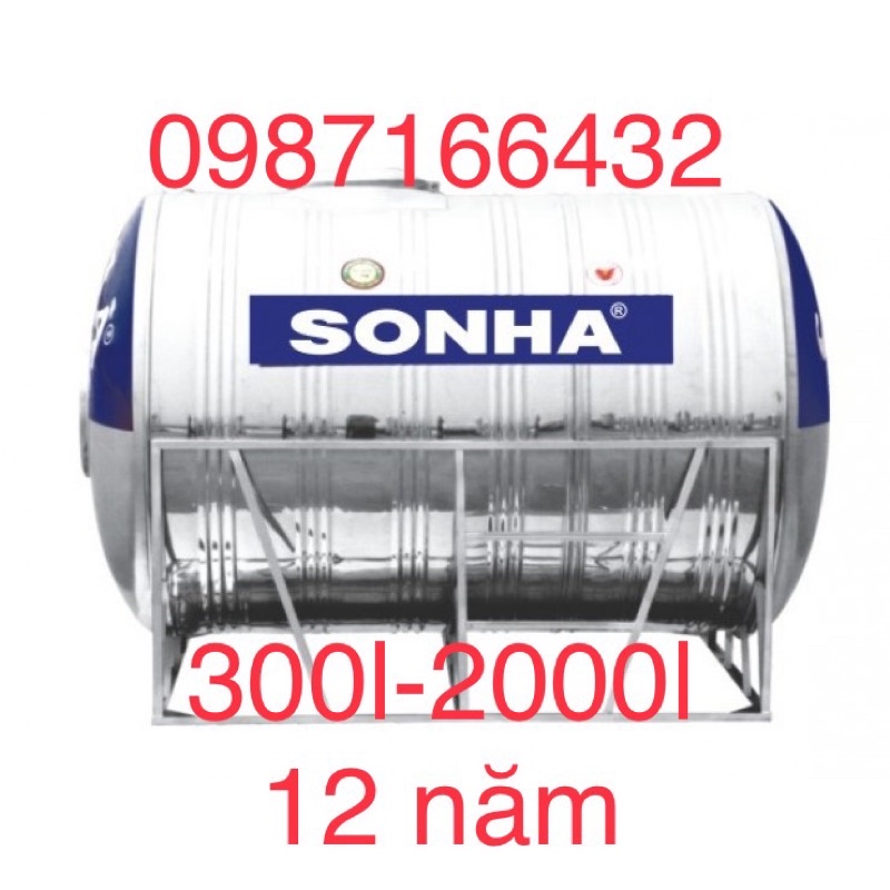 Bồn nước Sơn Hà nằm inox 304 bảo hành 12 năm 300l-2000l