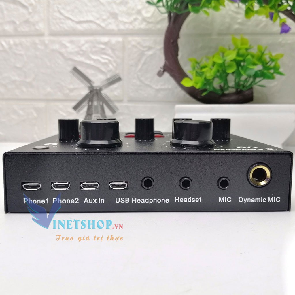 Sound card v8 livestream karaoke thu âm online,có bluetooth không cần cắm dây lấy nhạc Chính hãng Zansong -dc3536