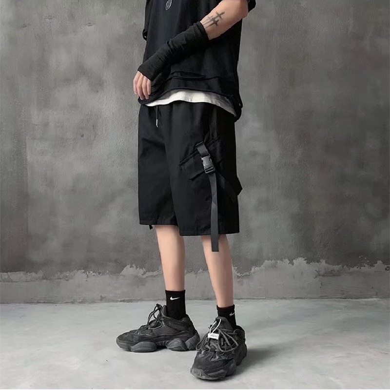 Quần ngắn ống rộng Phối Nhiều Túi Phong Cách Hàn Quốc Thời Trang Cho Nam Size M-3XL