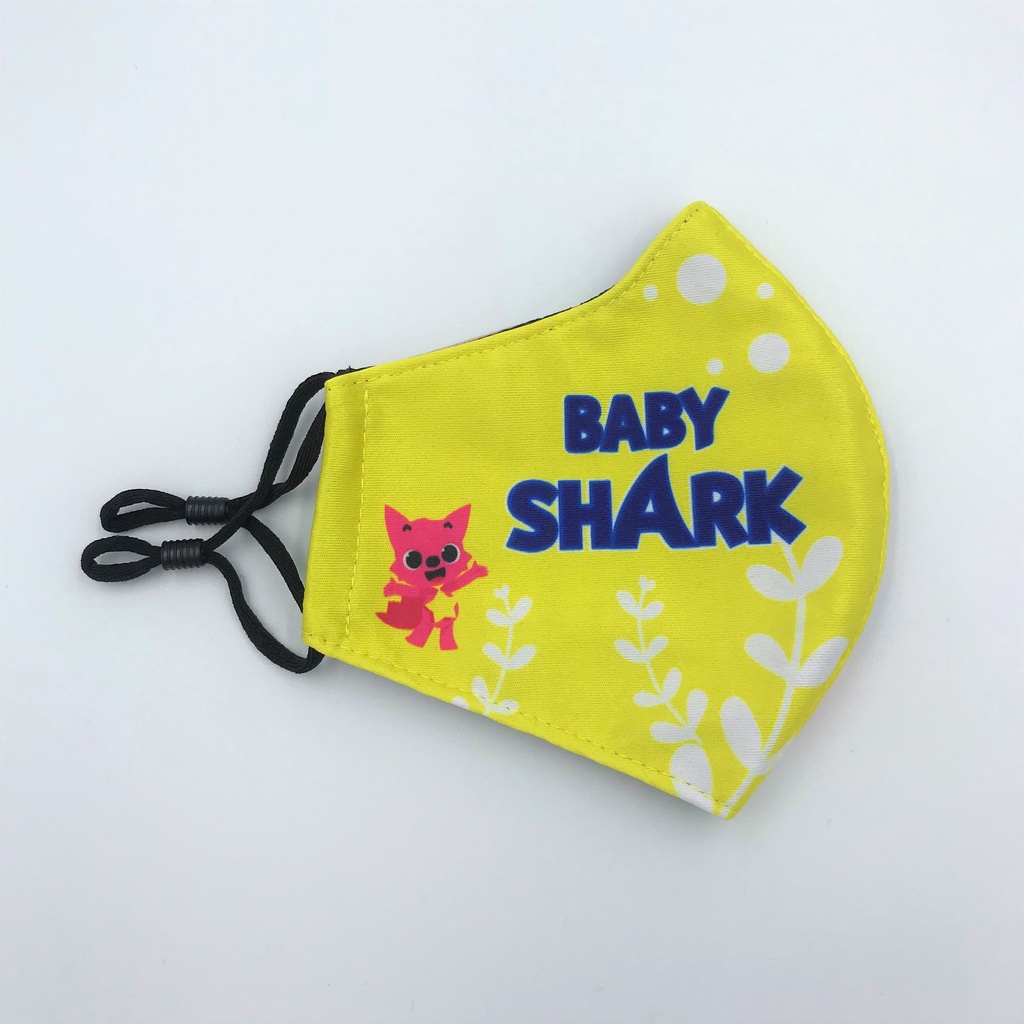 KHẨU TRANG VẢI TRẺ EM [ MUA 3 TẶNG 1 ] - BABY SHARK Dou dou dou- Có nút tăng giảm dây đeo.