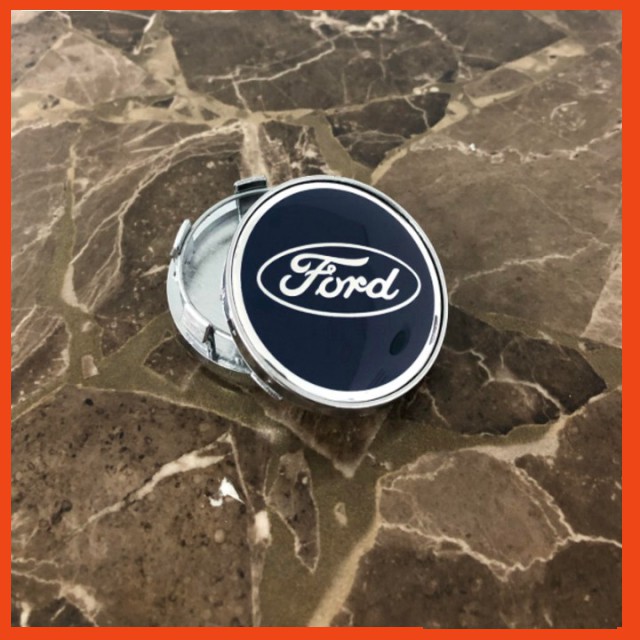 Logo chụp mâm bánh xe ô tô, xe hơi Ford FORD - 60MM: Mầu Bạc và Xanh Tím Than GD