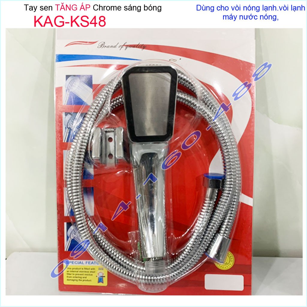 Vòi sen tăng áp KAG-KS48, bát sen Chrome bóng tăng áp tia nước mạnh sử dụng tốt thiết kế đẹp