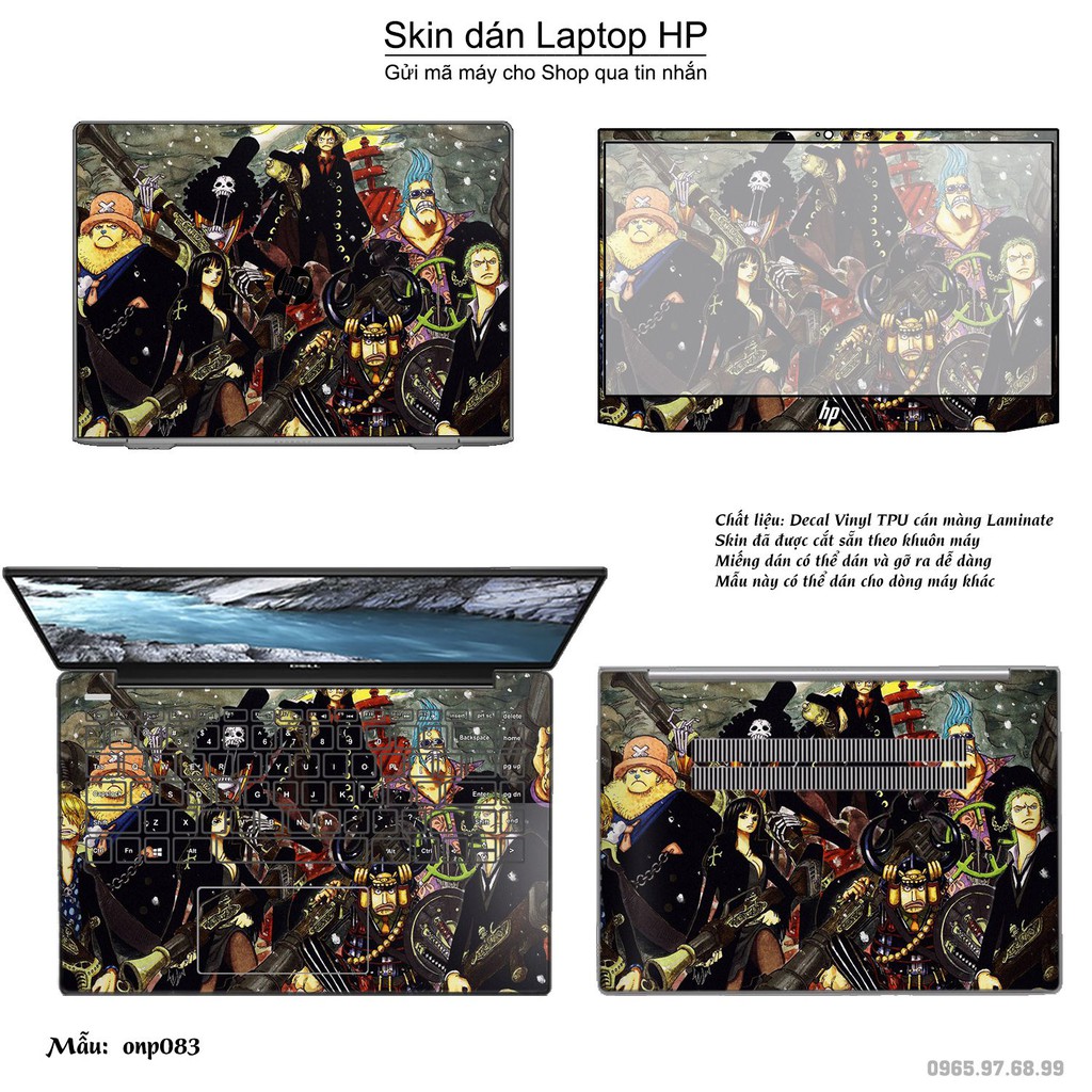 Skin dán Laptop HP in hình One Piece nhiều mẫu 7 (inbox mã máy cho Shop)