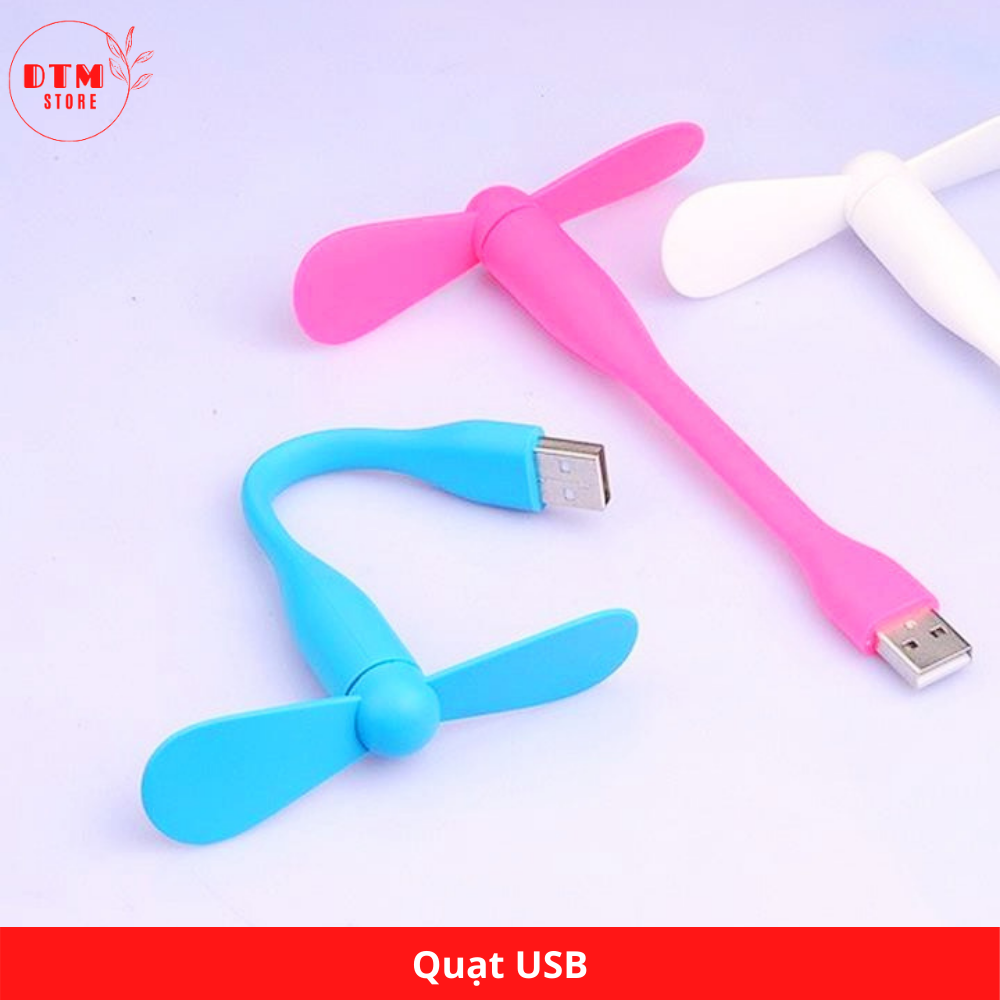 Quạt điện thoại, quạt mini 2 cánh dùng nguồn USB laptop, sạc dự phòng, điện thoại (giao màu ngẫu nhiên) DTM Store