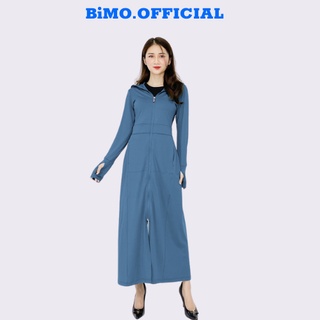 Áo Chống Nắng Nữ BIMO 2 Lớp Dáng Dài Liền Thân Chất Thun Lạnh Nhật Cao Cấp