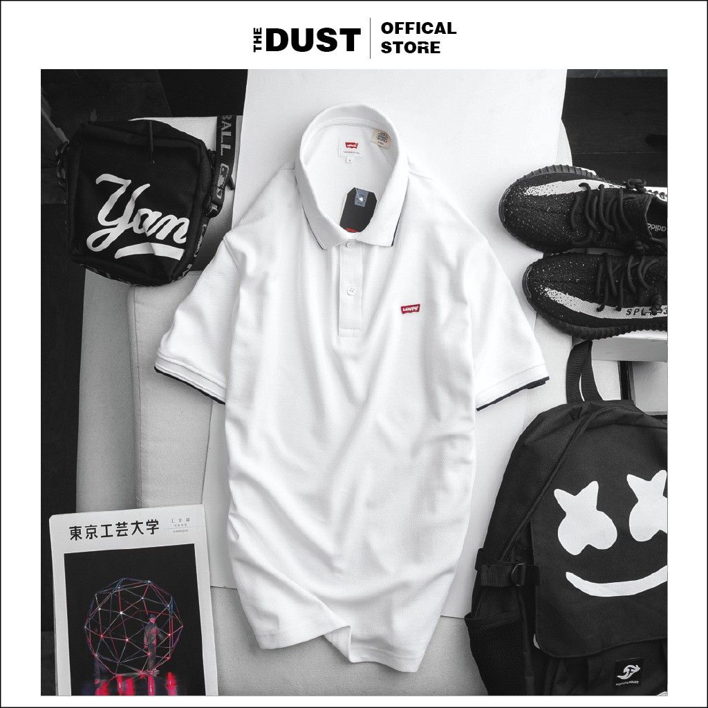 Áo thun polo nam cổ bẻ phối viền LV trơn basic, Áo phông nam vải cotton, form slim fit, lịch lãm