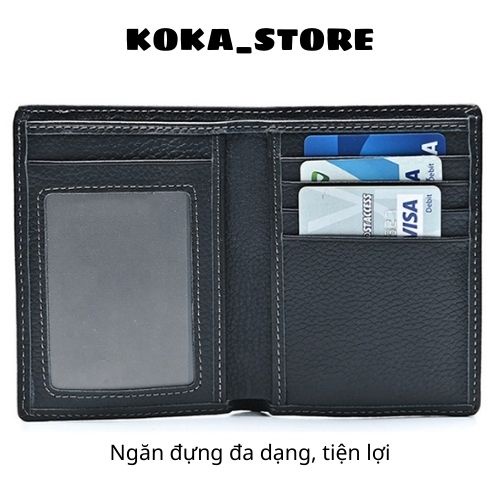 Ví Nam Mini Da Bò Cầm Tay Bóp Da Nam Đẹp Cao Cấp Chính Hãng Nhỏ Gọn Dáng Ngang Dáng Đứng Mẫu KT01 - Koka Store