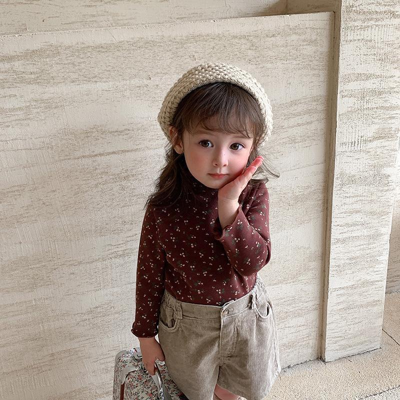 Áo thun tay dài hình hoa phong cách châu Âu thời trang thu đông cho bé