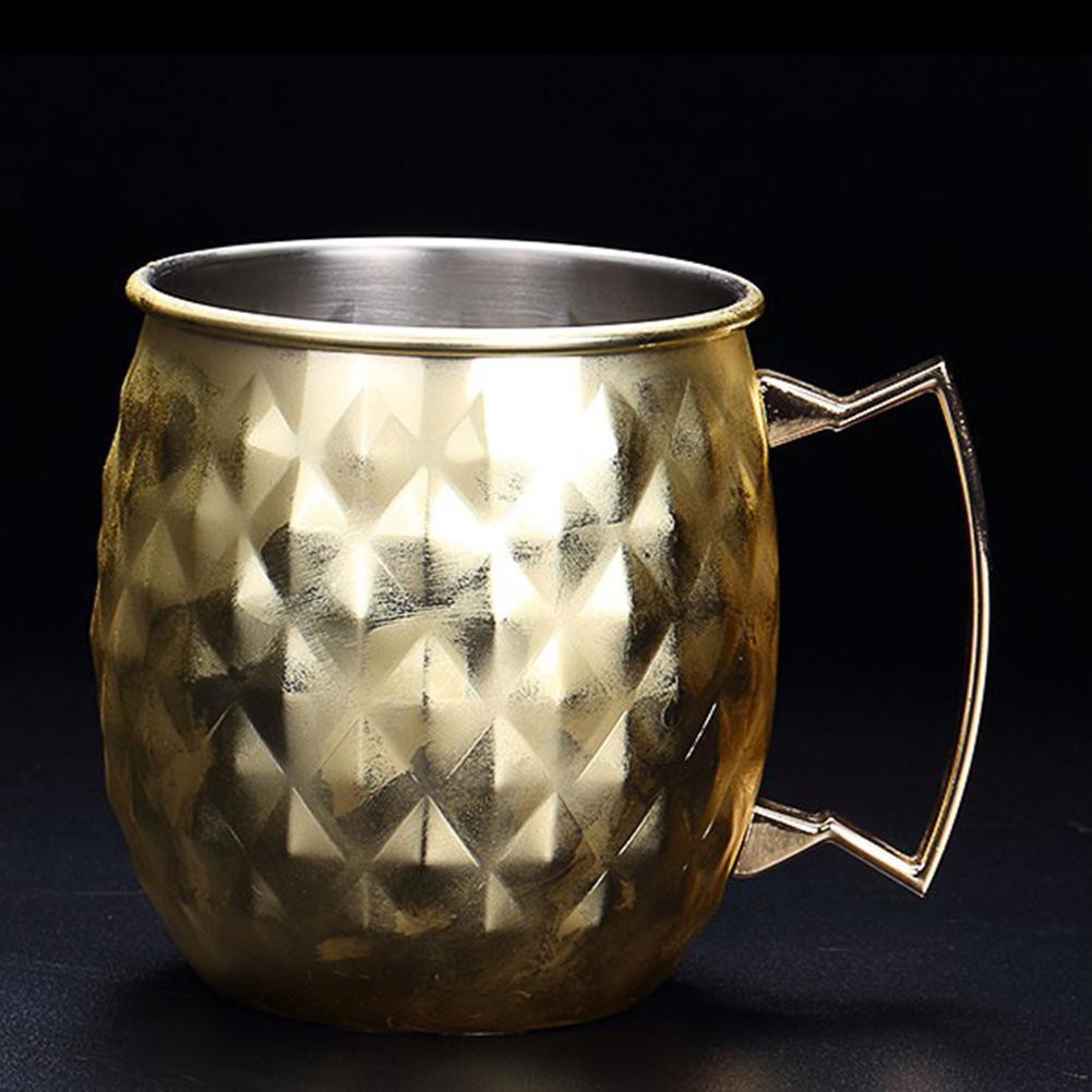 1 Piece 550ml Perfect Hammered Moscow Mule Mug Drum- Copper Plated Beer Cup Coffee Cup Stainless