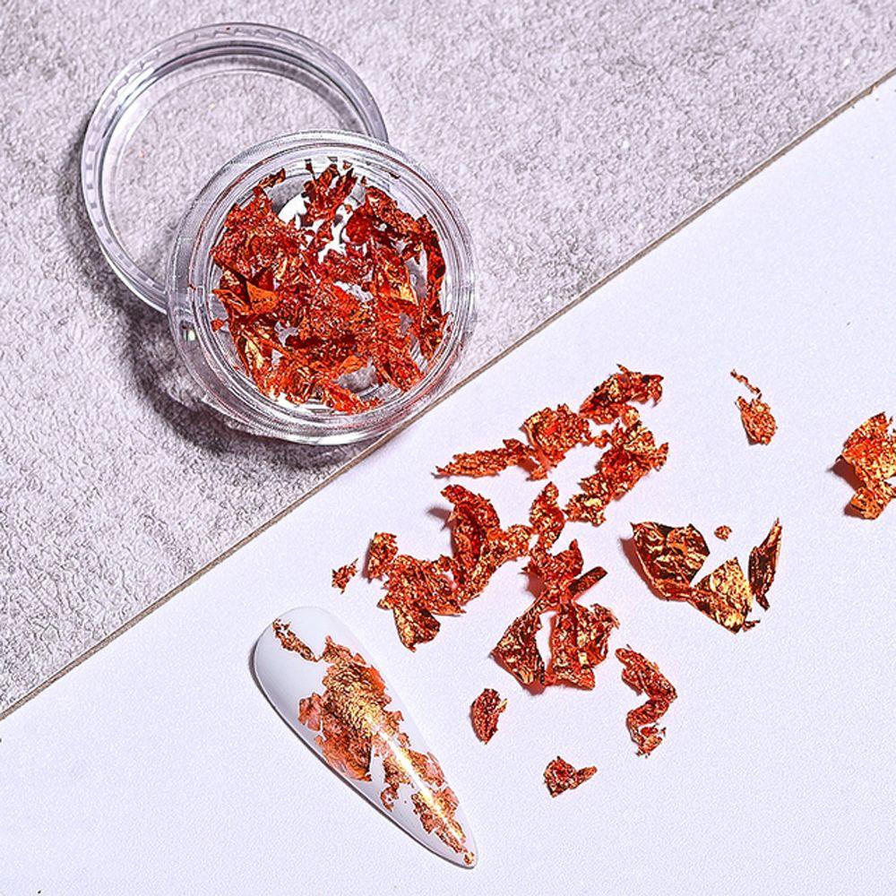 Phụ Kiện Trang Trí Móng Tay Nghệ Thuật QQMALL|Vòng Đeo Tay Nhiều Màu Sắc Dễ Thương Xinh Xắn|Miếng Dán Móng Tay 3D Bằng Nhôm Hình Chiếc Lá