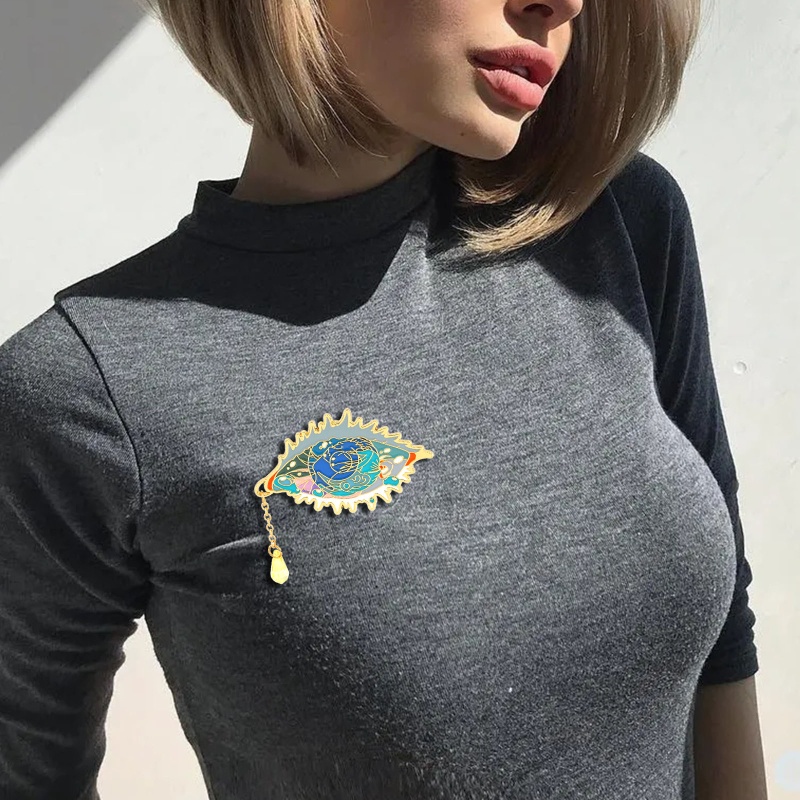 Ghim Cài Áo Hình Con Mắt Quỷ Cổ Điển Thời Trang Unisex