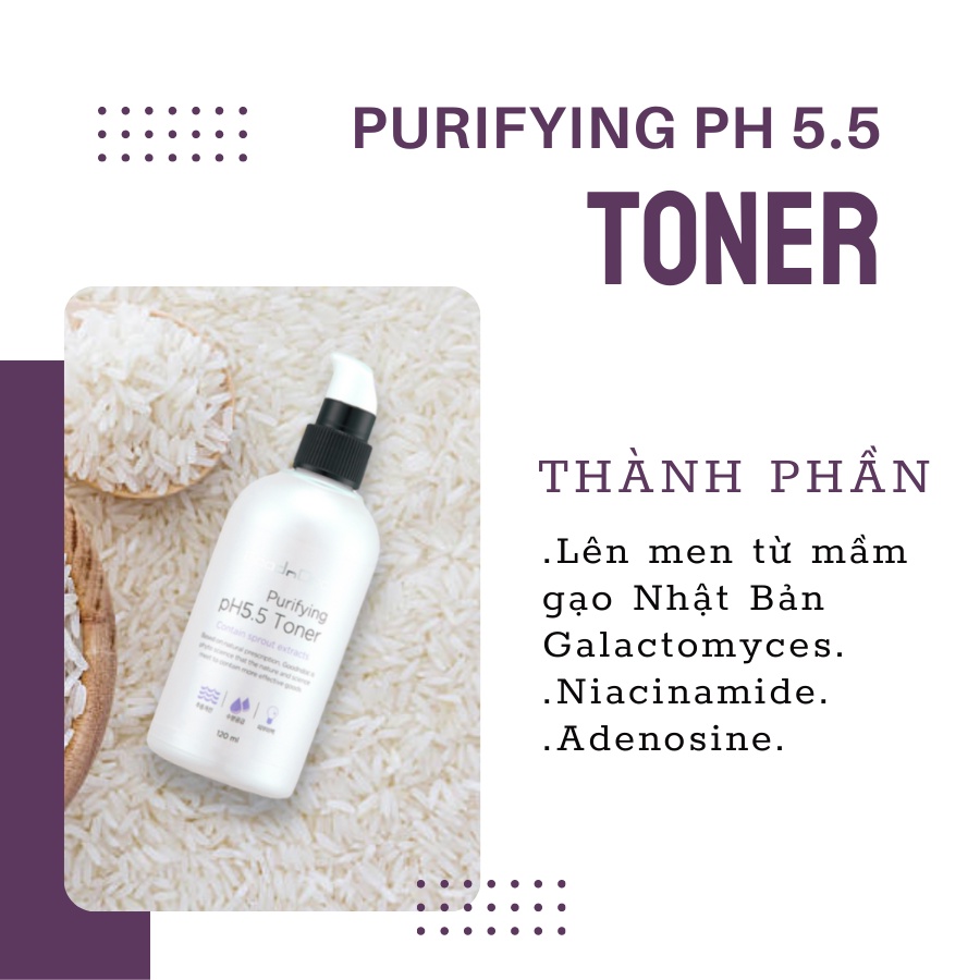 Dưỡng Chất Nước Cân Bằng Da Purifying pH 5.5 Toner GoodnDoc 120ml