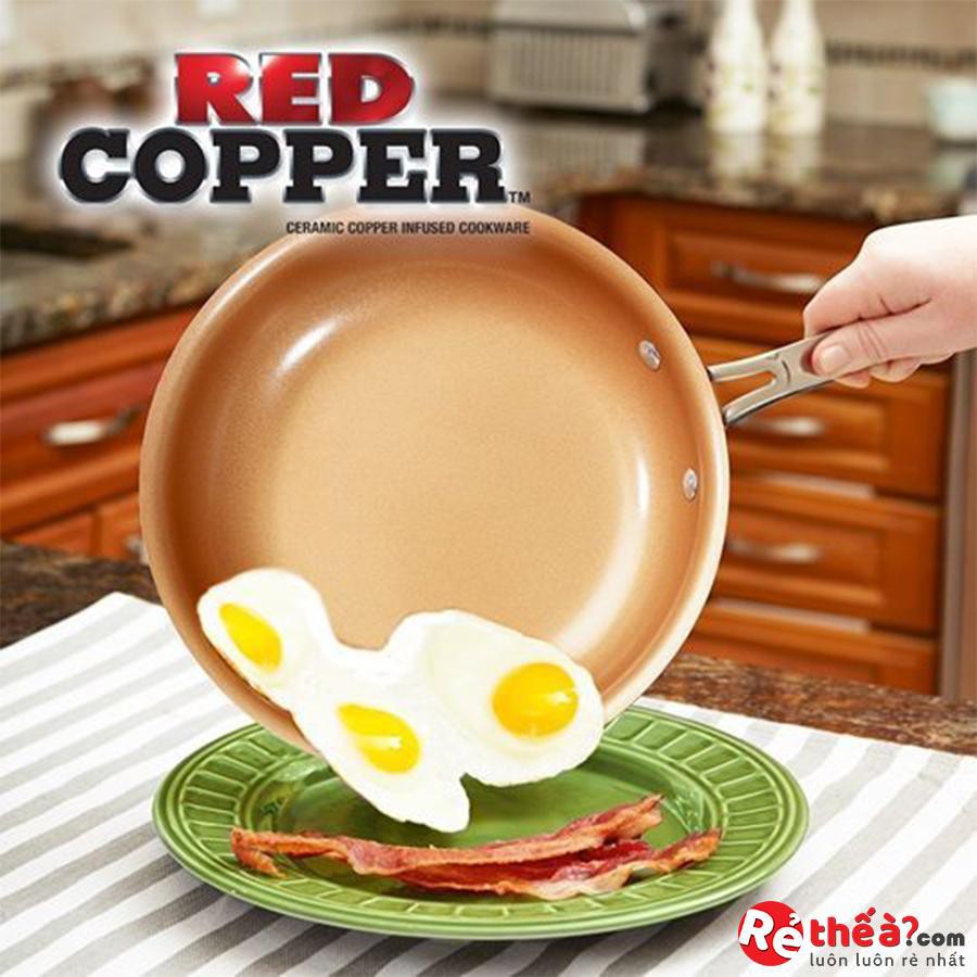 Red Copper Pan - Chảo Đồng Đỏ Siêu Chống Dính - Đường kính 20cm/24cm/28cm