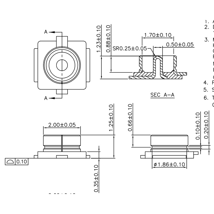 10pcs Phụ kiện đầu nối dây anten đồng trục U.FL-R-SMT U.FL IPEX / IPX ( 20279-001E )