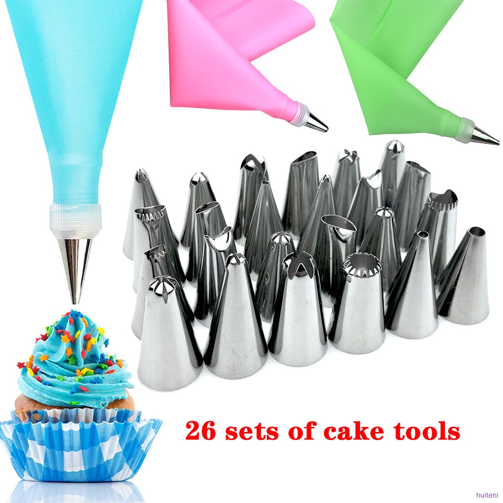 Set 26 Đui Bắt Kem Trang Trí Bánh Bằng Thép Không Gỉ
