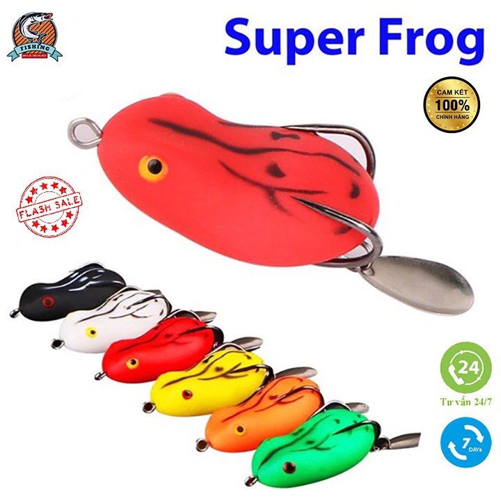 [FLASH SALE] Mồi giả câu cá lóc, Nhái hơi lure Super Frog giá rẻ siêu nhậy AD-8