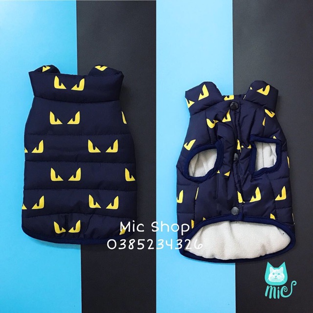 Áo phao lót nỉ cho thú cưng, áo mùa đông cho chó mèo