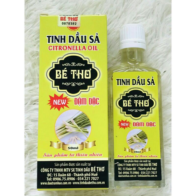 Tinh Dầu Xả Bé Thơ 50ml .Phòng Đuổi Muỗi,Xông Cảm Cúm Bôi Sát Trùng An Toàn Cho Bé