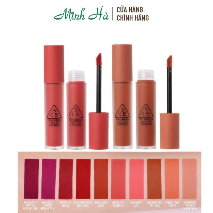 Son kem lì 3CE Soft Lip Lacquer