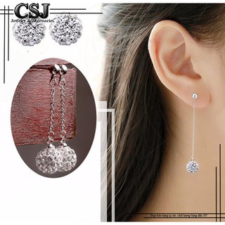 Bông tai inox tòn ten trái châu thời trang Hàn Quốc