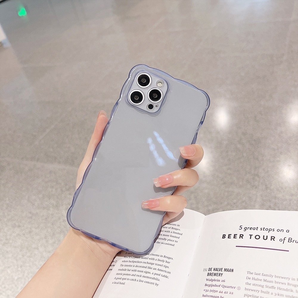 Ốp lưng iphone trong lượn sóng VIỀN CONG silicon TPU mềm 7/7plus/8/8plus/xs/11/12/13/pro/max/plus