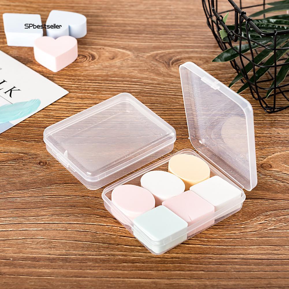 [Hàng mới về] Hộp đựng mút trang điểm bằng nhựa trong suốt kích thước 11.5x9x2.8cm đa năng tiện dụng