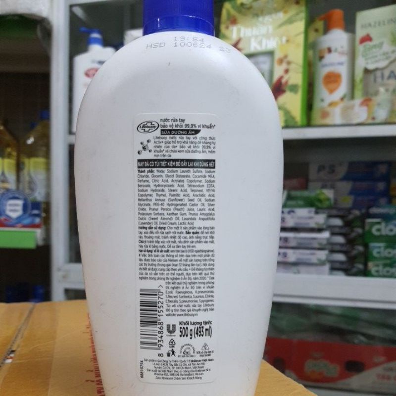 NƯỚC RỬA TAY LIFEBUOY BẠC BẢO VỆ VƯƠYJ TRỘI/ SỮA DƯỠNG ẨM MỀM MỊN TRÊN DA LOẠI 180GR VÀ 500GR