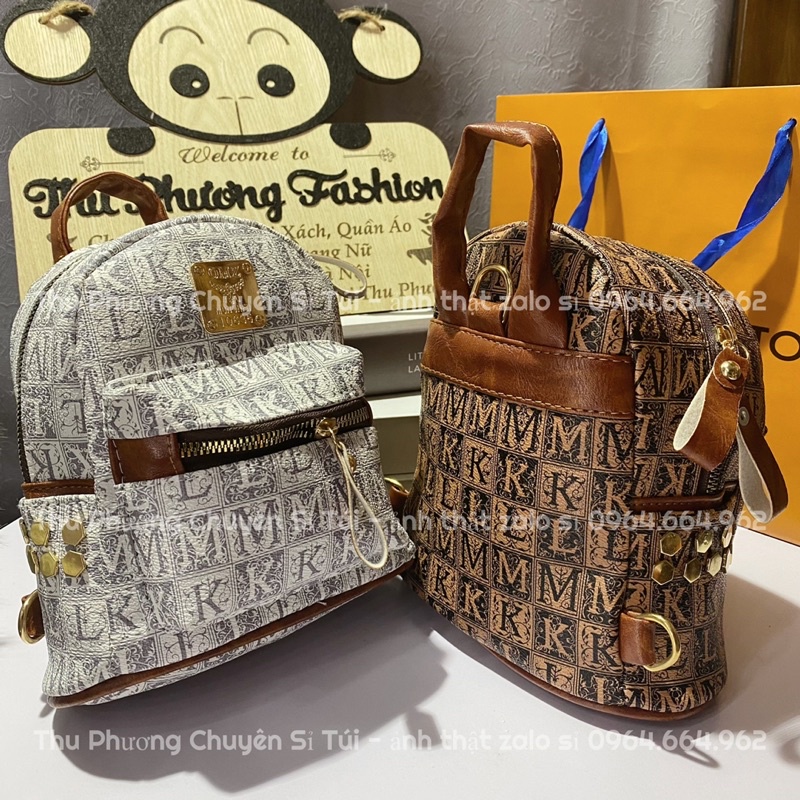 Balo da mini nữ thời trang du lịch đi chơi phong cách hàn quốc dễ thương hoạ tiết chữ sắc nét (ảnh thật shop chụp)