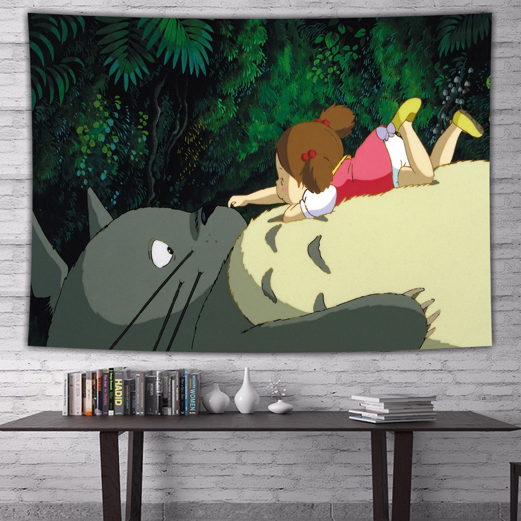 Thảm Treo Tường Họa Tiết Hoạt Hình Hàng Xóm Của Tôi Là Totoro Phong Cách Nhật Bản