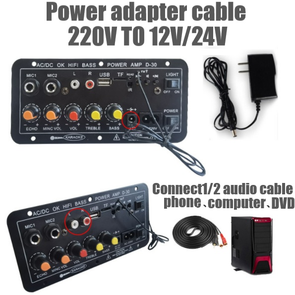 Bo mạch loa karaoke Bluetooth 4.2 35-400W, cho dàn karaoke gia đình DIY card âm thanh