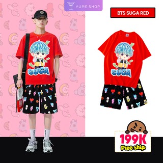 Bộ quần áo thun SUGA BTS phong cách chibi