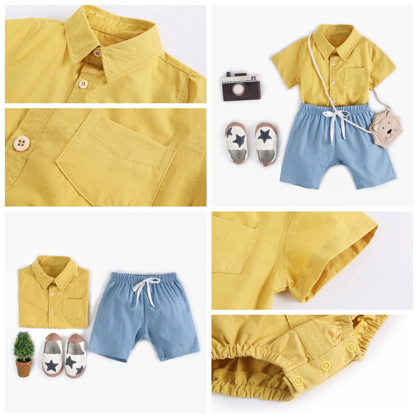 Bộ Áo Liền Thân + Quần Short Sanlutoz Dành Cho Bé Trai